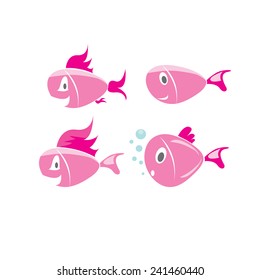Set of vector fish icons