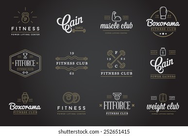 Set Of Vector Fitness Aerobics Gym Elements And Fitness Icons Illustration Can Be Used As Logo Or Icon In Premium Quality