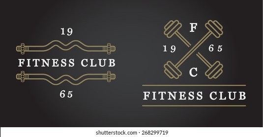 Set of Vector Fitness Aerobics Gym Elements and Fitness Icons Illustration can be used as Logo or Icon in premium quality Flat Icons Style 