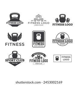 Set vector of Fitness logo design.