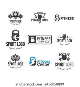 Set vector of Fitness logo design.