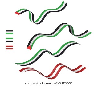 set of vector flags, vector Gaza, Palestine, united arab emirates, and Austria flag, and stripes of flags