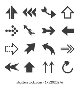 Set of vector flat arrows. Vector illustration.