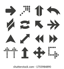 Set of vector flat arrows. Vector illustration.