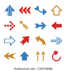 Set of vector flat arrows. Vector illustration.