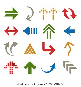 Set of vector flat arrows. Vector illustration.