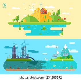 Set of vector flat design concept illustrations. Vector flat illustration