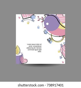 Set of vector flat elements. Romance, love, wedding offer