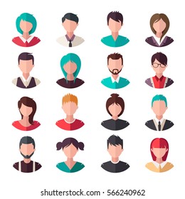 set of vector flat icons. People icons.