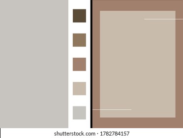 Conjunto de plantillas de tipo vector plano y minimalista en tonos marrones caramelo y paleta de colores. Antecedentes abstractos con lugar para el texto para carteles, afiches, plantillas de diseño de portada, historias y fondos de pantalla.