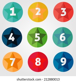 Set of vector flat number's icons