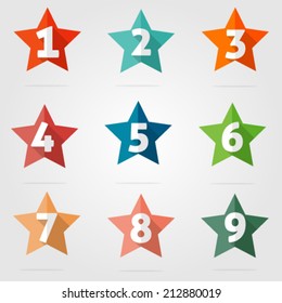 Set of vector flat number's icons