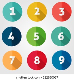 Set of vector flat number's icons