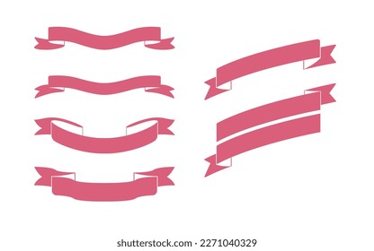 Set vector flat ribbons collection