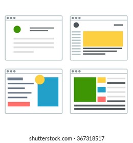 Set of vector flat web sites templates