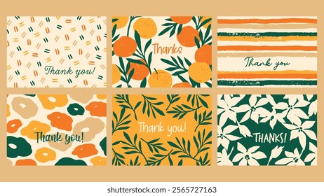 Set of vector floral abstract designs. Template for card, poster, flyer, cover, home decor and other use.