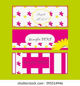 Set of vector floral backgrounds. Banner, card.