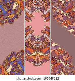 Set of vector floral banners