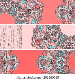 Set of vector floral banners