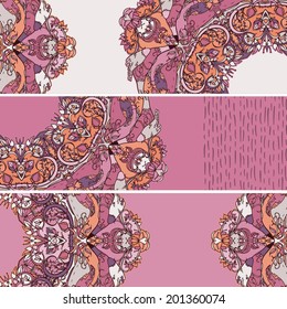 Set of vector floral banners