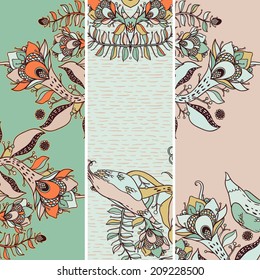 Set of vector floral banners