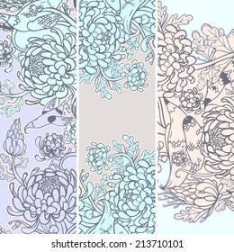 Set of vector floral banners
