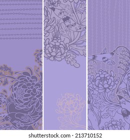 Set of vector floral banners