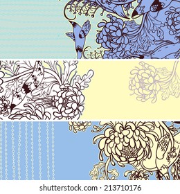 Set of vector floral banners