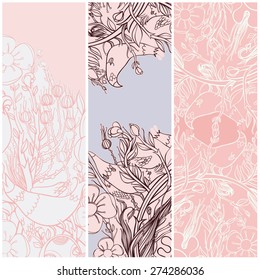 Set of vector floral banners