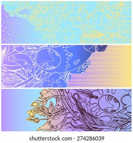 Set of vector floral banners