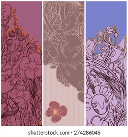 Set of vector floral banners