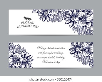 Set of vector floral banners