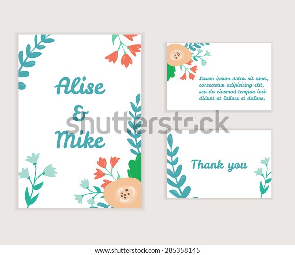 Set Vector Floral Banners Vintage Flowers Stock Vector (Royalty Free