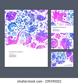Set of vector floral banners for your business
