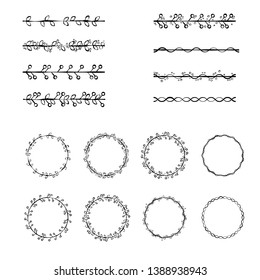 set of vector floral brushes