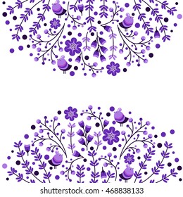 Set of vector floral frames. Cute collection of wreaths made of hand drawn leaves and flowers. Vintage set for invitations. save the date cards and other.
