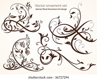 Set of Vector floral ornaments