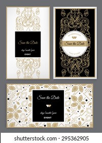 Set of vector floral Save the Date for events design