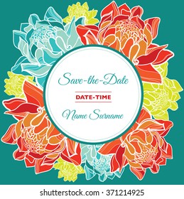 Set of vector floral Save the Date for events design