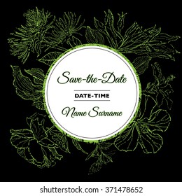 Set of vector floral Save the Date for events design