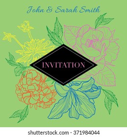 Set of vector floral Save the Date for events design