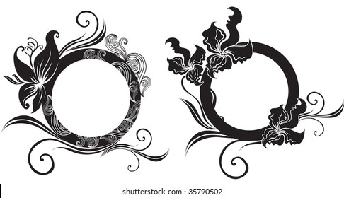 Set of Vector Floral vintage frame (From my "Floral collection")