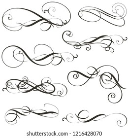 Set of vector flourishes for design