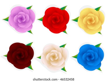 Set of vector Flower Buds isolated on white background