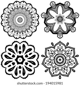 Set of vector flower ornaments