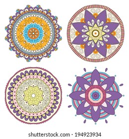 Set of vector flower ornaments