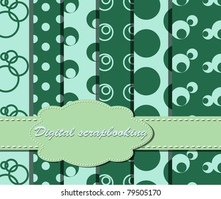 set of vector flower paper for scrapbook