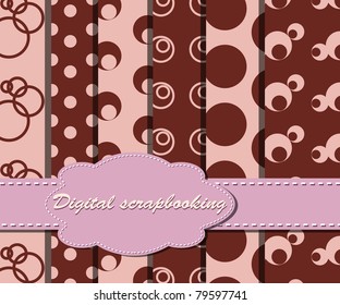 set of vector flower paper for scrapbook