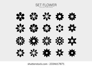 Set vector flower symbol design collection