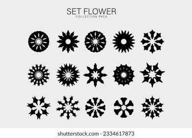 Set vector flower symbol design collection